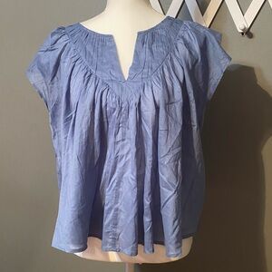 Maurices Women's Blue Pleated Blouse
